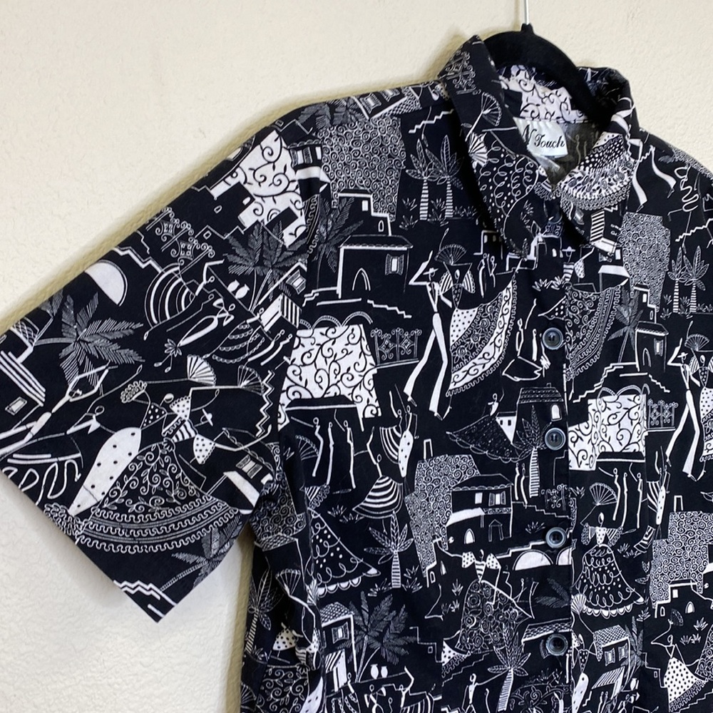 Vintage Camp Shirt by N Touch Women' Size Medium - Picture 4 of 8